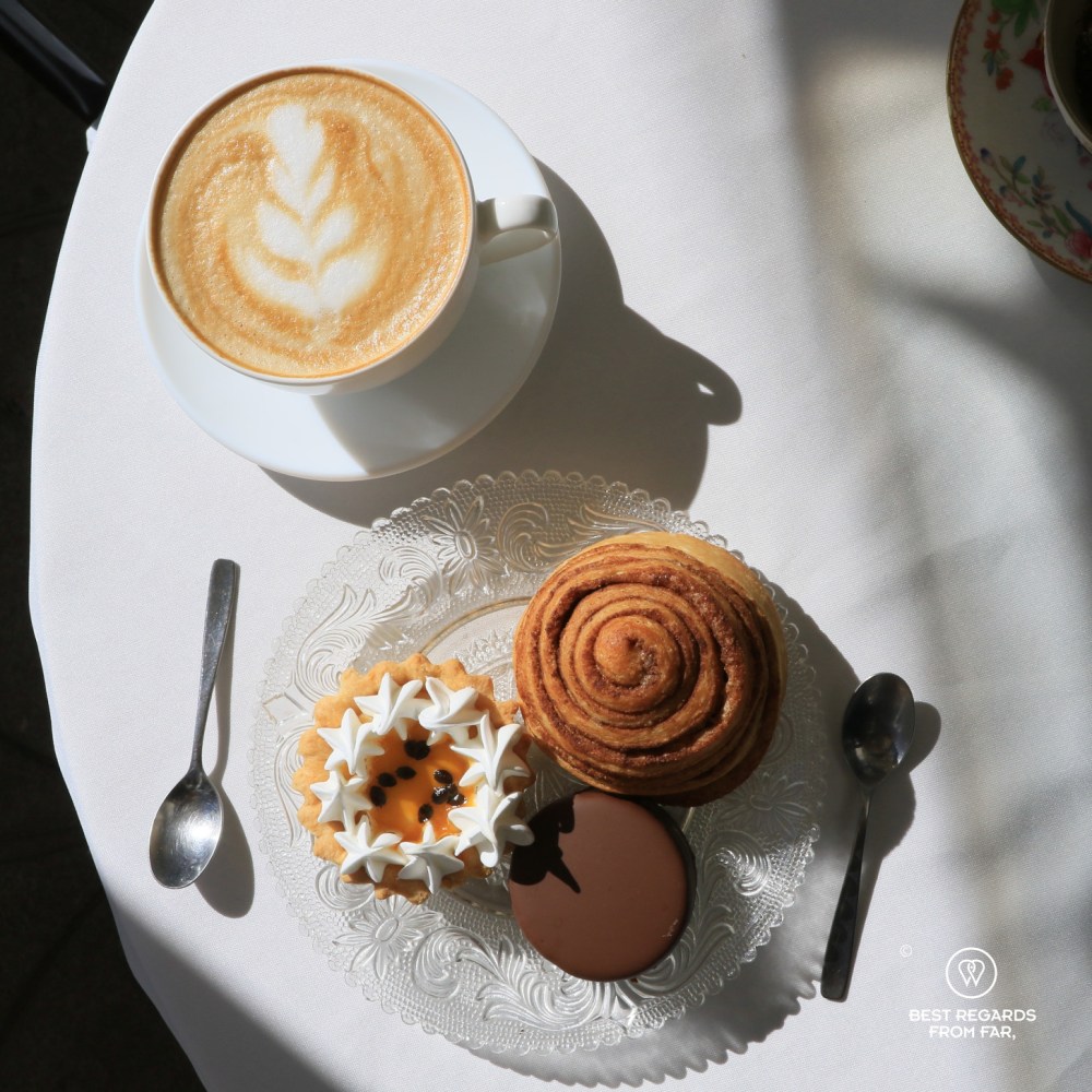 The pastries at Casa Fusion Hotel Boutique in La Paz with a cappuccino.