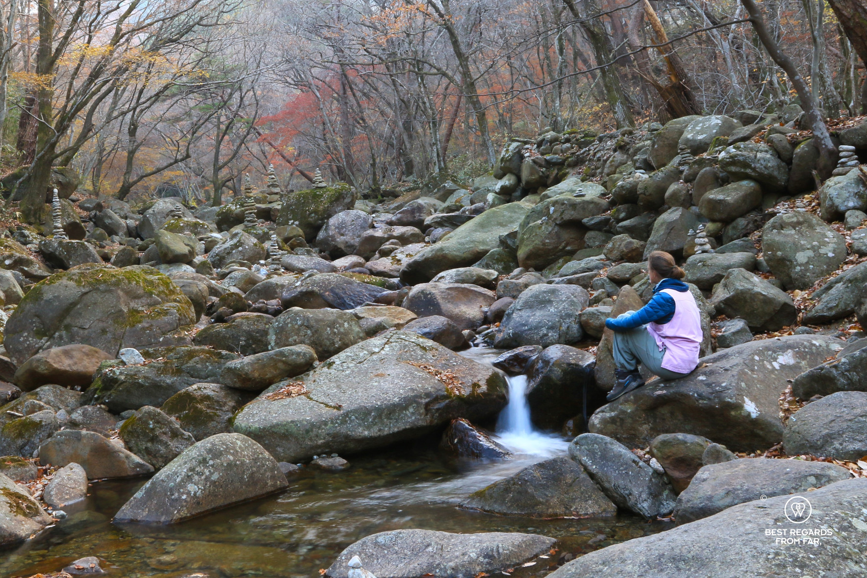 The trail to the hermitage at HwaeomSa temple in South Korea.