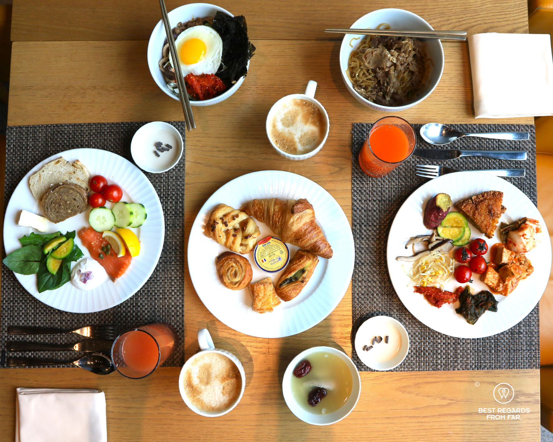 Breakfast at the Park Roche Wellness Hotel in South Korea.