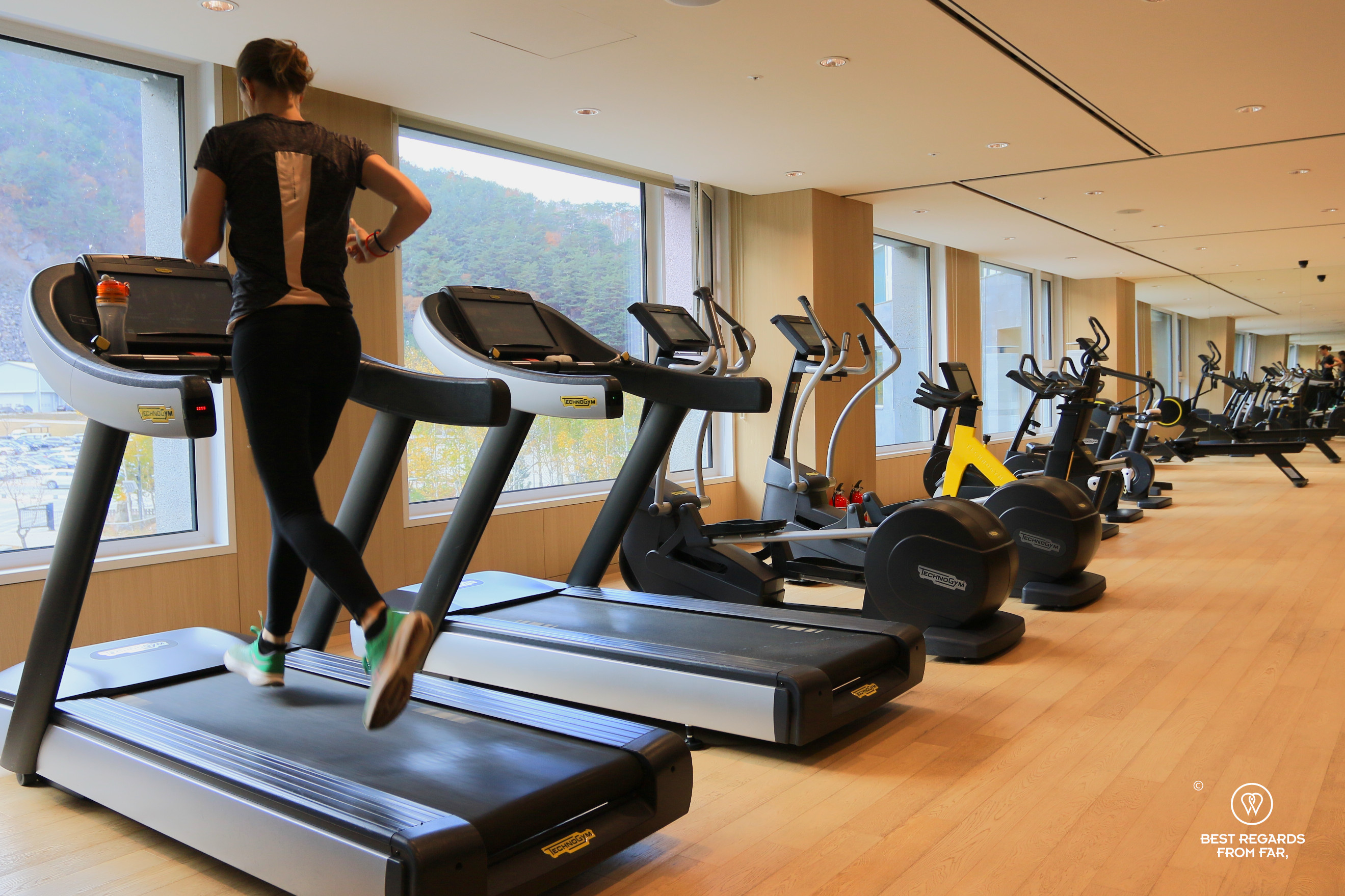Gym at the Park Roche Wellness Hotel in South Korea.