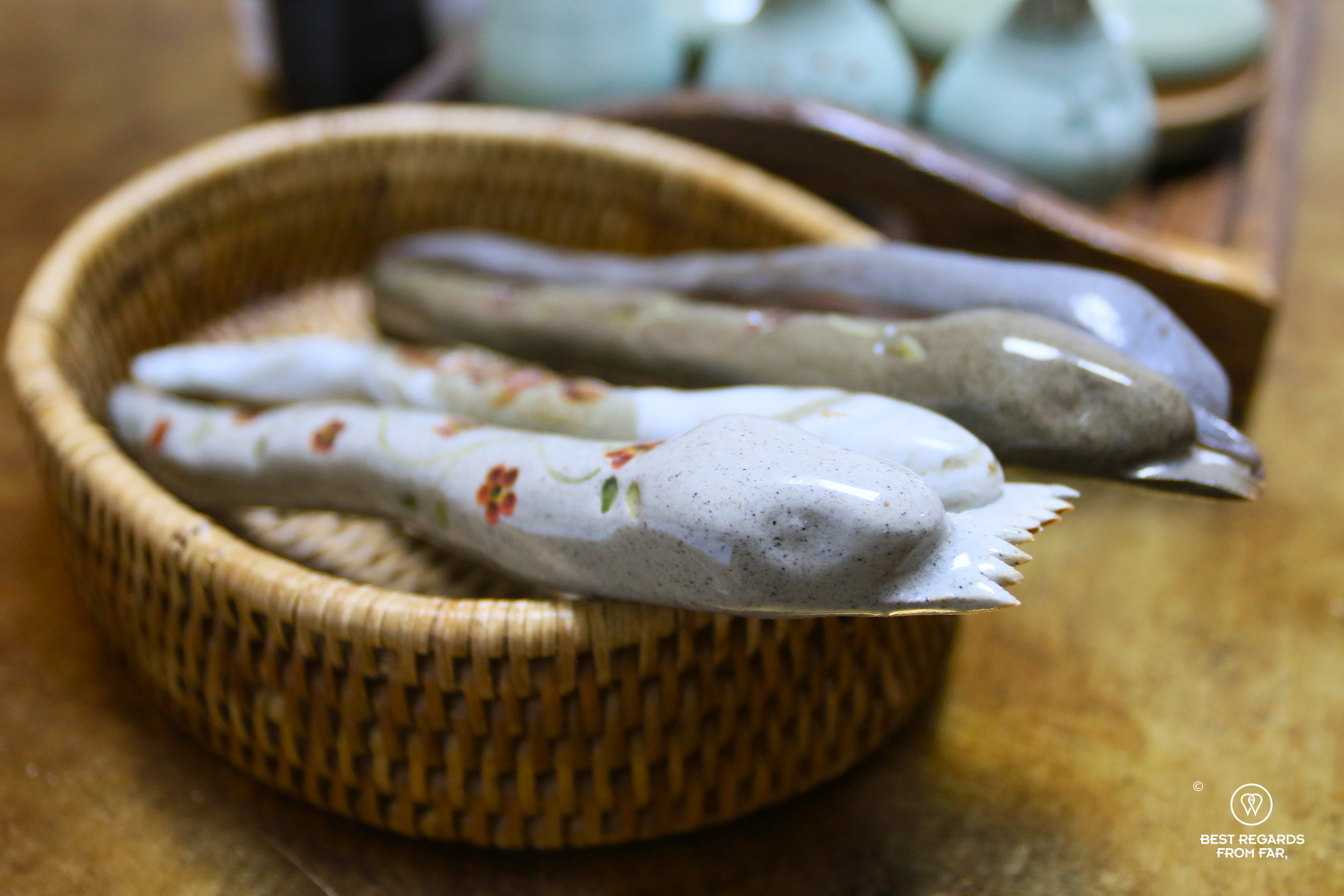 Hwasa or snake-shaped ceramic instrument at Yeo Yong Guk Korean Spa.
