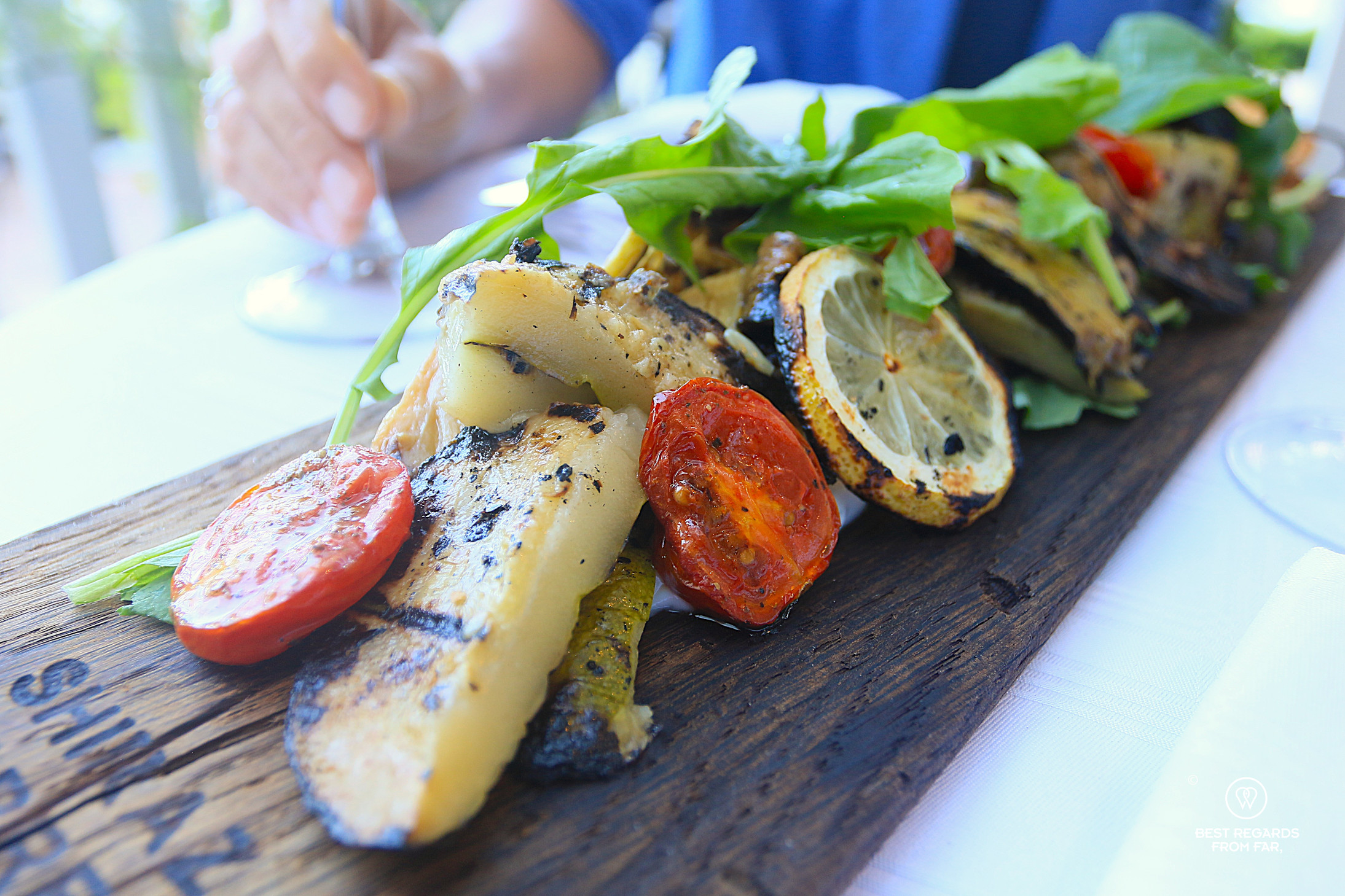 Veg antipasti board at Café Paradiso restaurant in Cape Town.