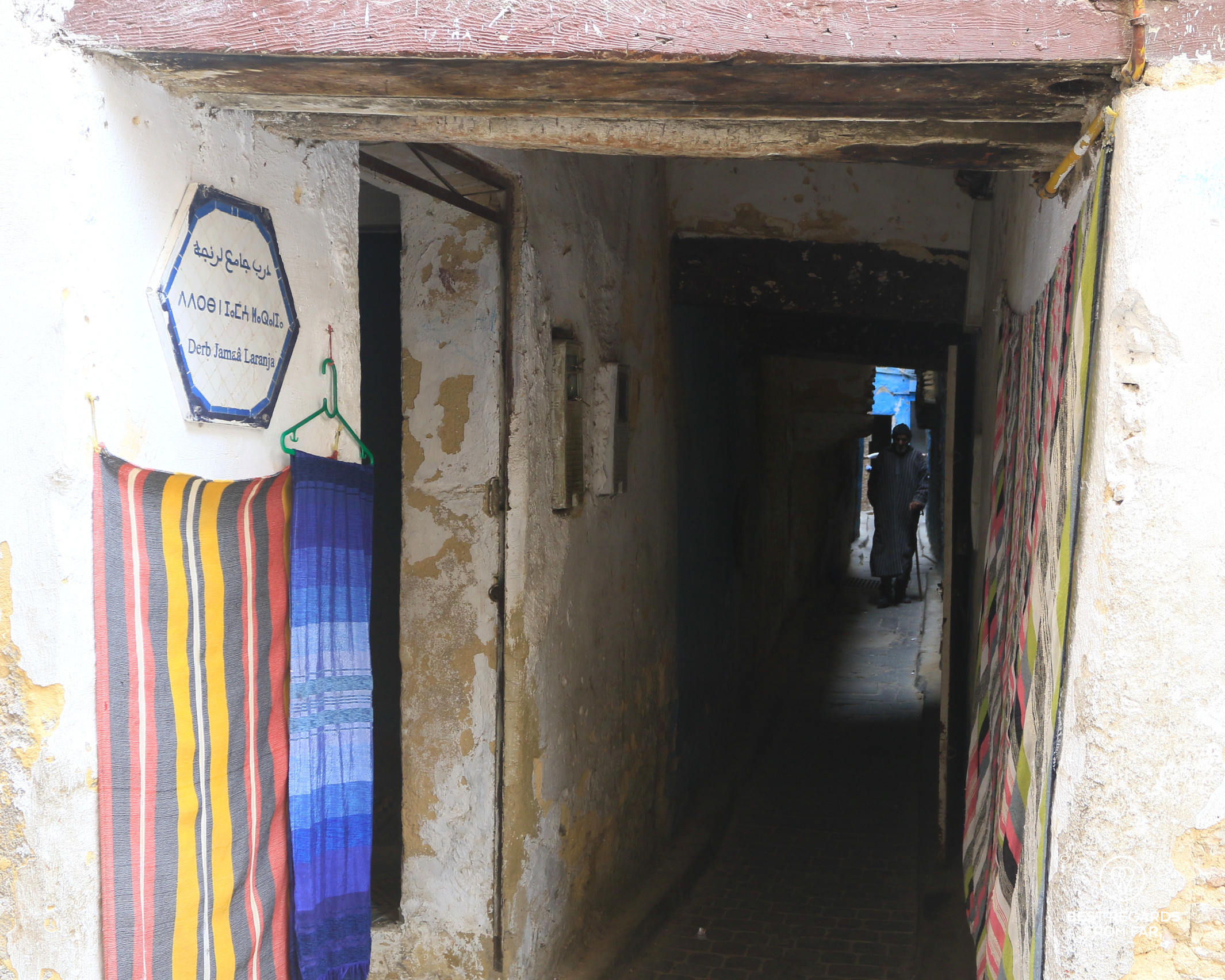 Dead end street sign in the medina of Fez, Morocco.