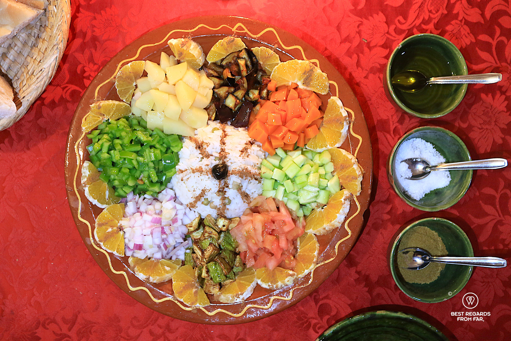 Moroccan starter for dinner.