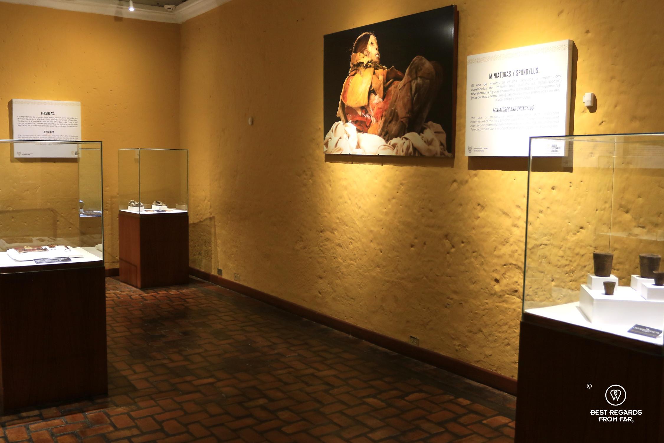 Room of the Museo Sactuarios Andinos with a photo of Juanita in Arequipa, Peru.