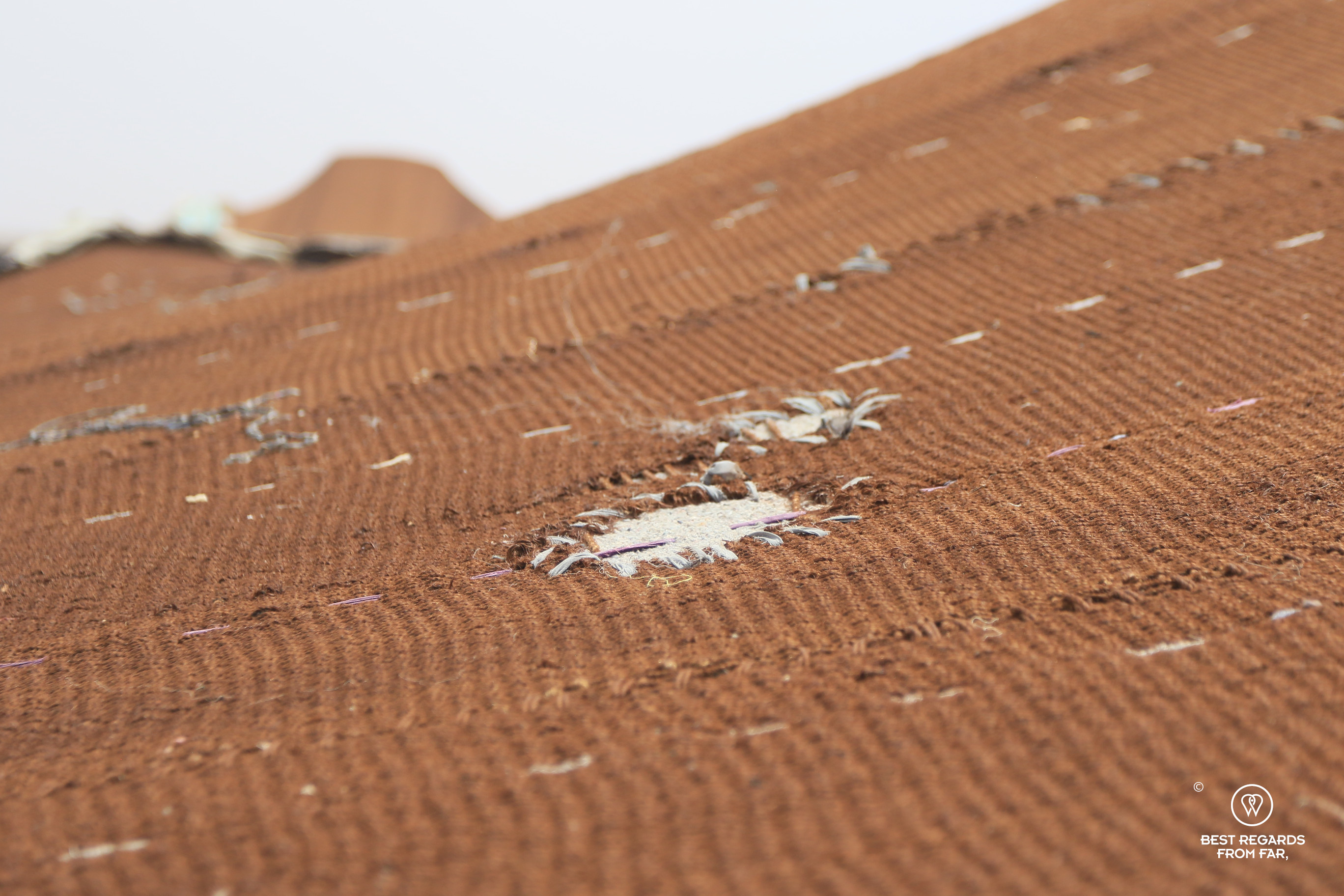 Close up of a Berber tent in the Sahara.