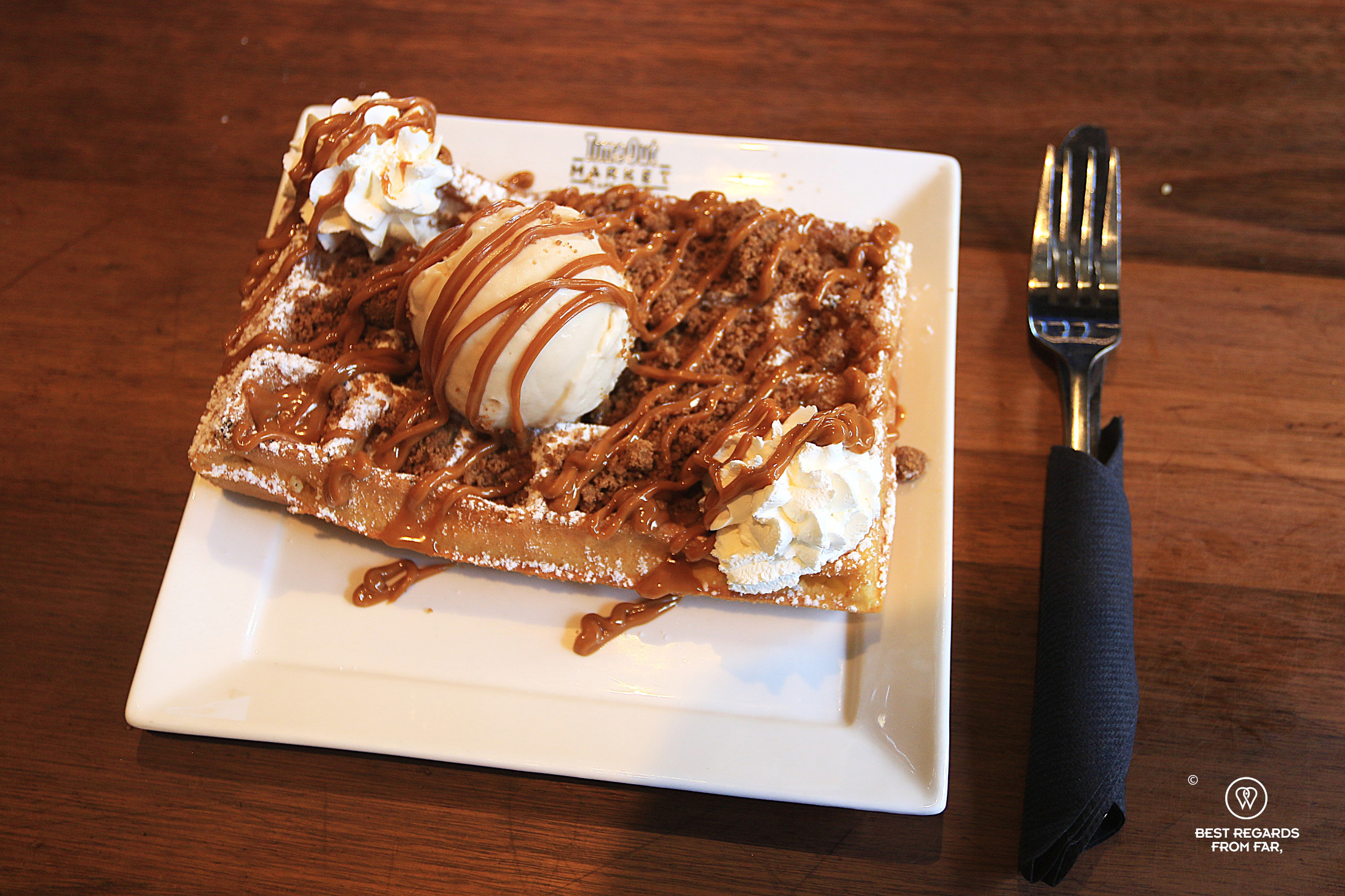 Ice cream and waffle at Unframed Ice Creams at the Pump House.