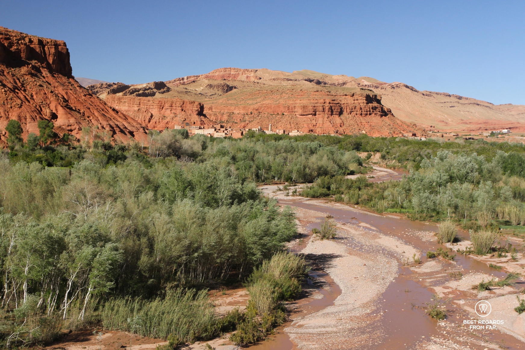River leading to the village of Bou Tharar in the Valley of the Roses.