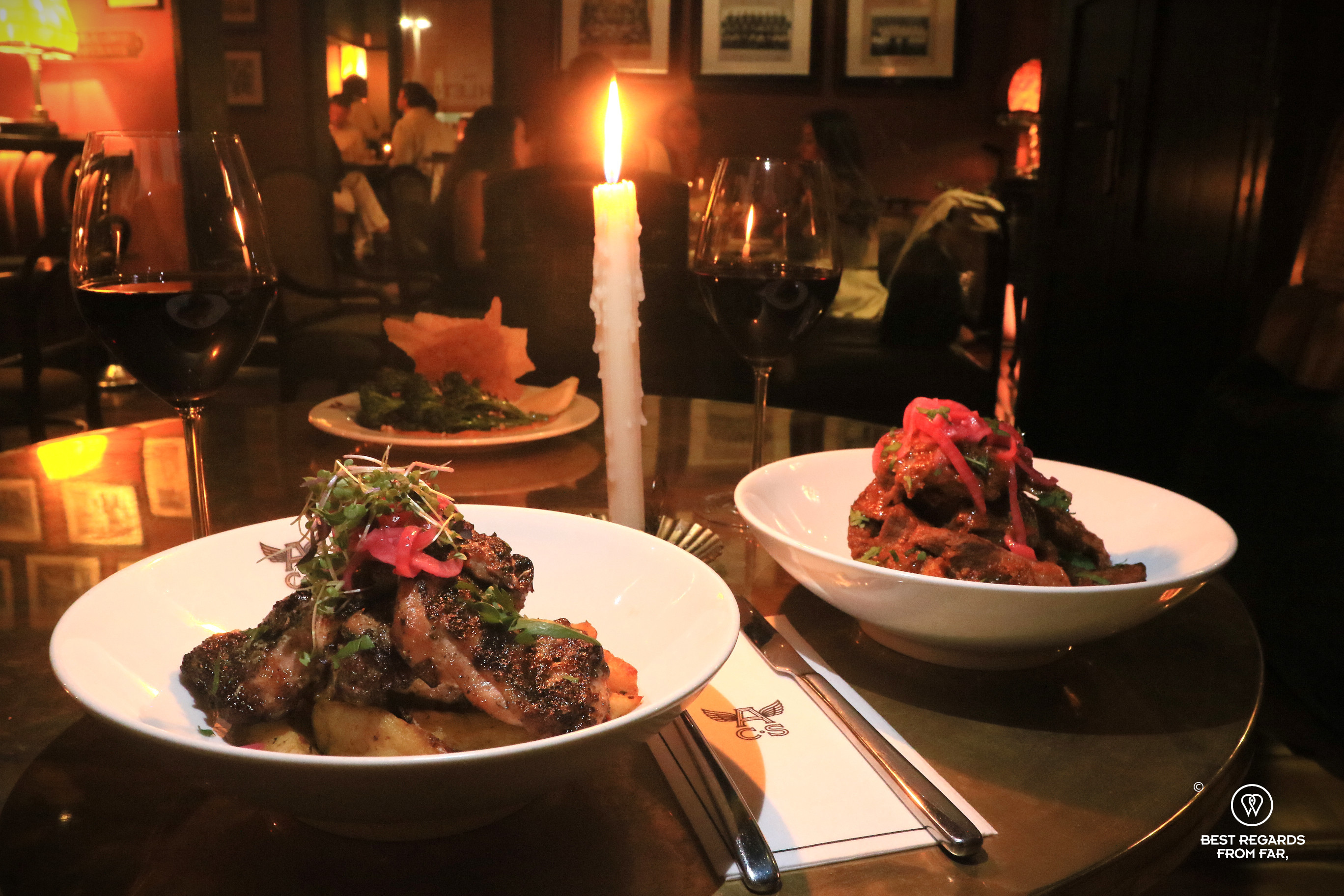 Candlelit dinner at the Athletic Club and Social.