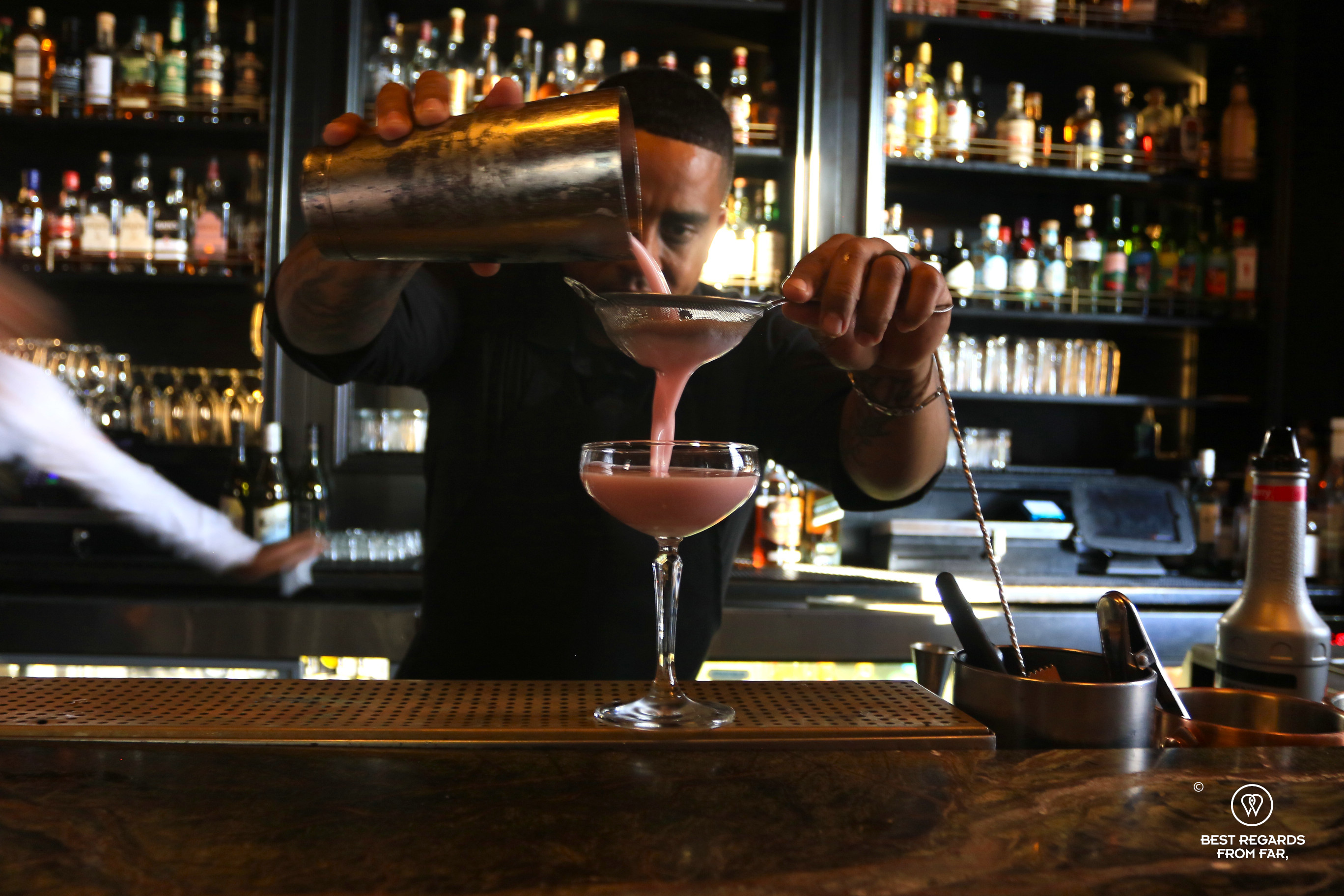 The mixologist at the Athletic Club and Social.