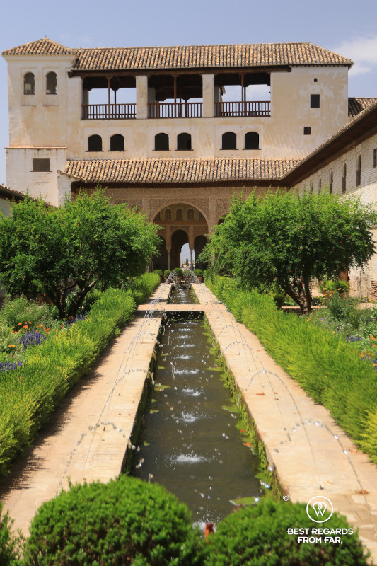 The Generalife water piece at the Alhambra.