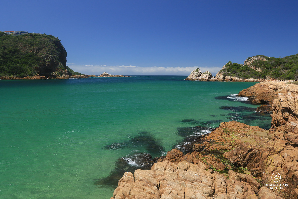 The Knysna Heads seen from the Knynsa lagoon.