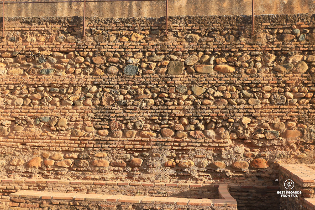 The layered wall of the Alcazaba at the Alhambra in Granada.