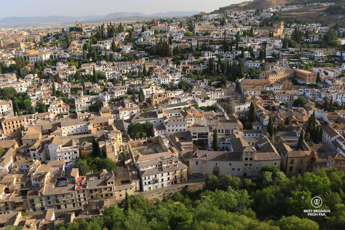 View from the Alcazaba on Albaicin in Granada.