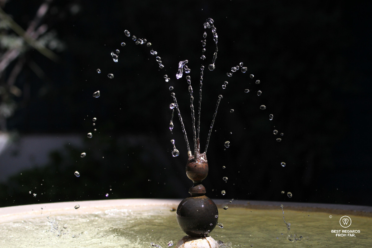 Water fountain close up in a patio of Cordoba.
