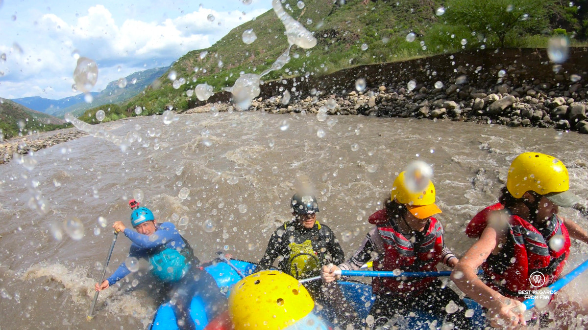 Rafting the Chicamocha Canyon in Colombia.