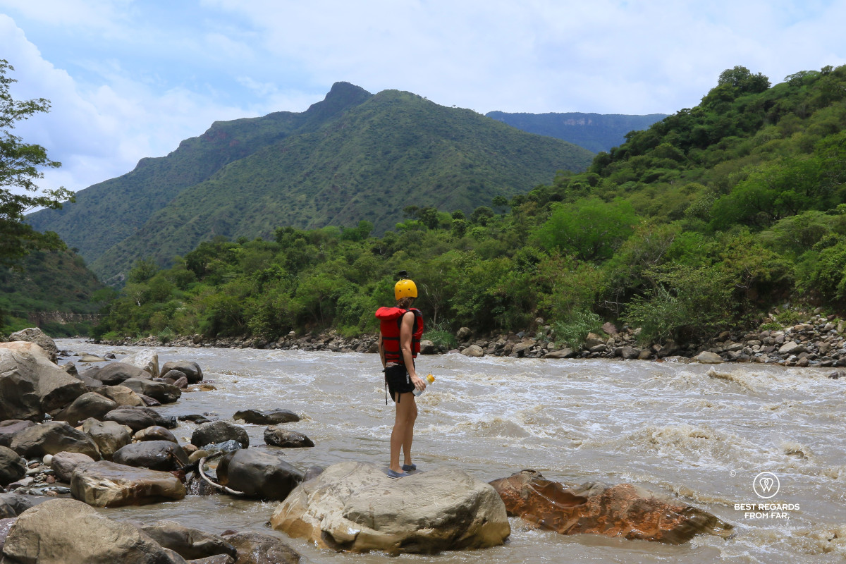 Scouting the Chicamocha Canyon in Colombia.
