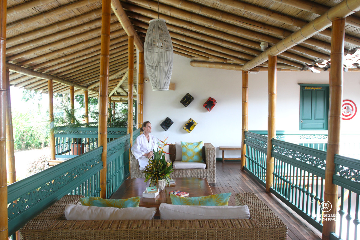 Resting on the terrace at Hacienda Bambusa.