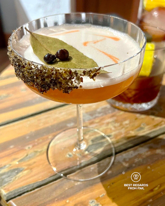 A fat-bottomed ant cocktail in Bribon in Barichara in Colombia.