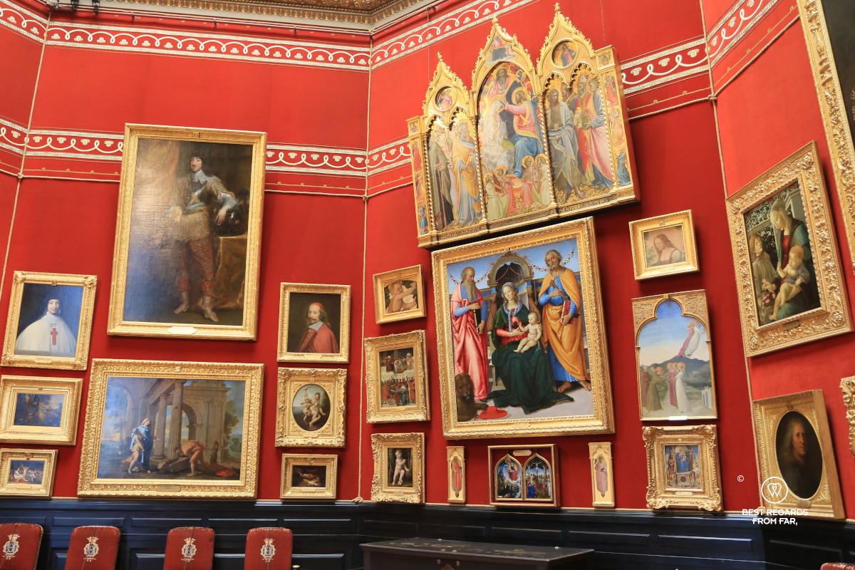 Paintings hung in the Condé Museum in the castle of Chantilly.