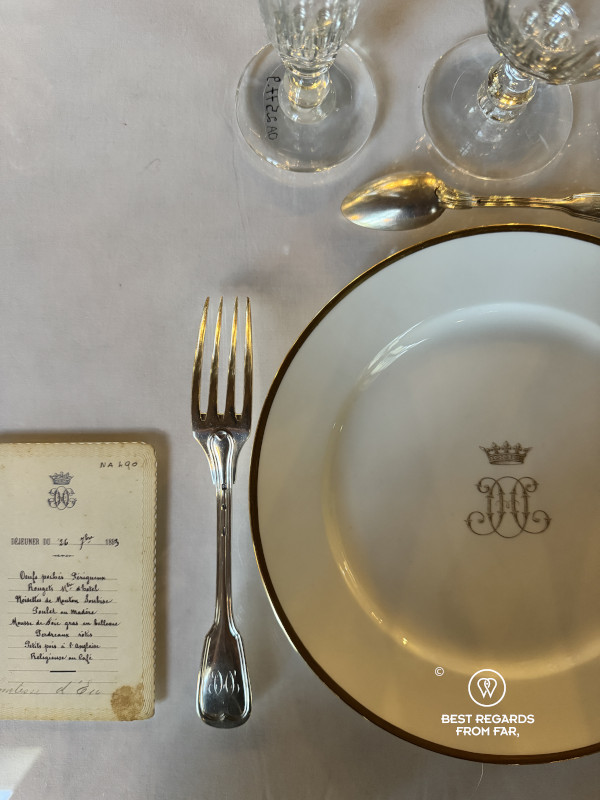 Menu for a lavish party at the Chantilly Castle.