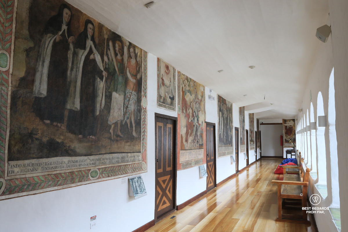 The life of the Carmelite Saint Theresa on the walls of El Carmen Alto Monastery in Quito.