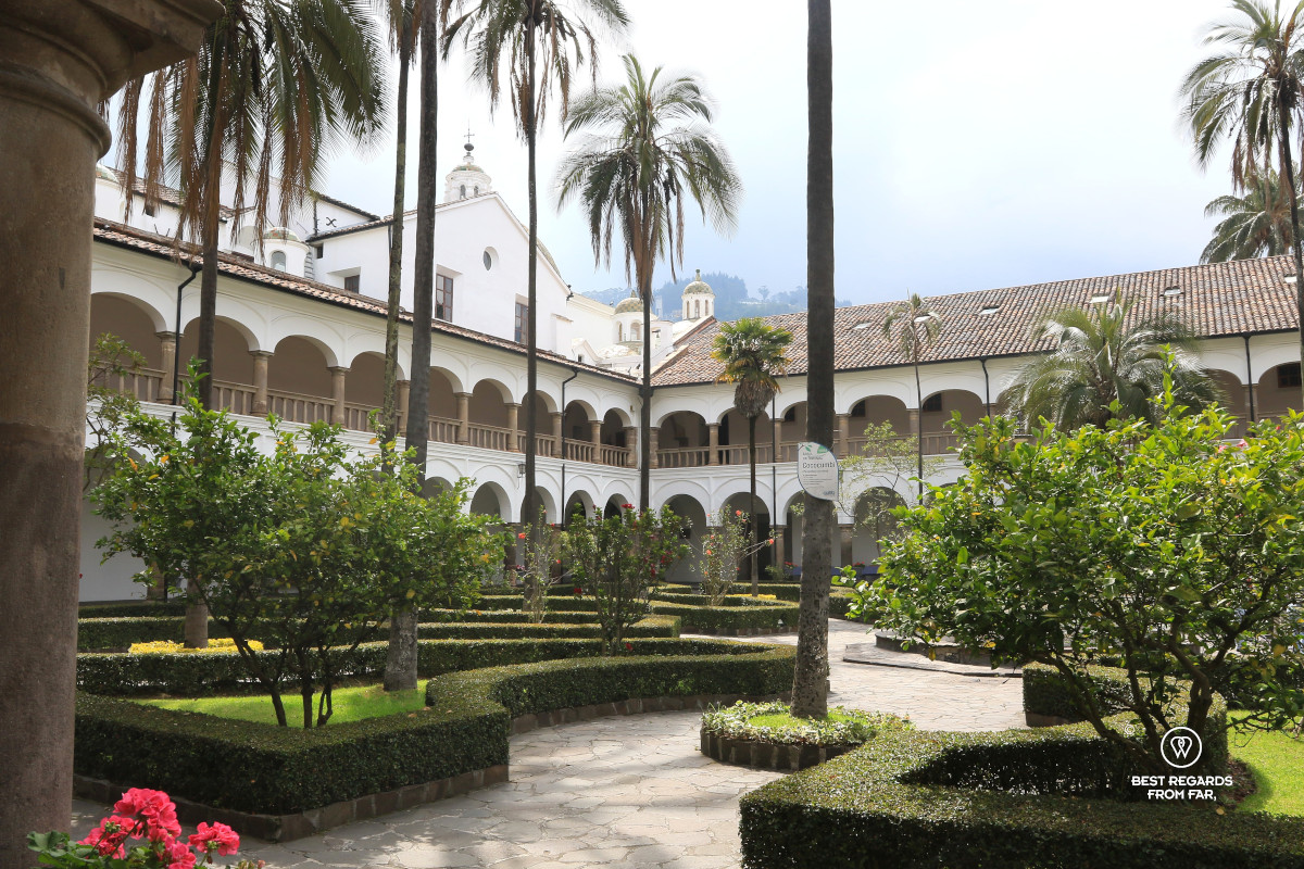 The cloister of the Franciscan Museum in Quito.