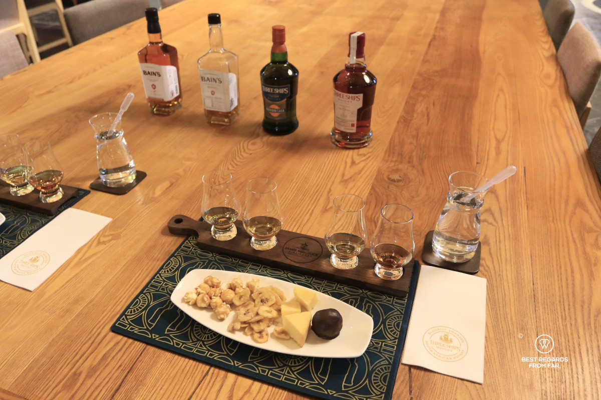 Whisky tasting and pairing at the James Sedgwick Distillery in Wellington in South Africa.