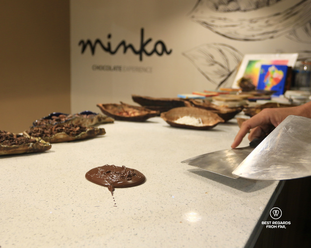 Minka chocolate bar workshop in Quito.