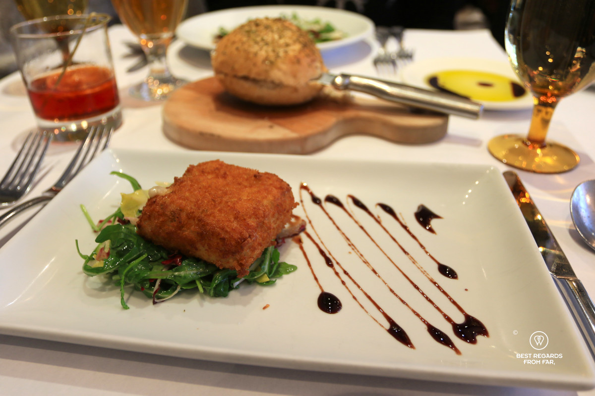 Quebec fondue with parmagiano at Il Bello restaurant in Quebec City.