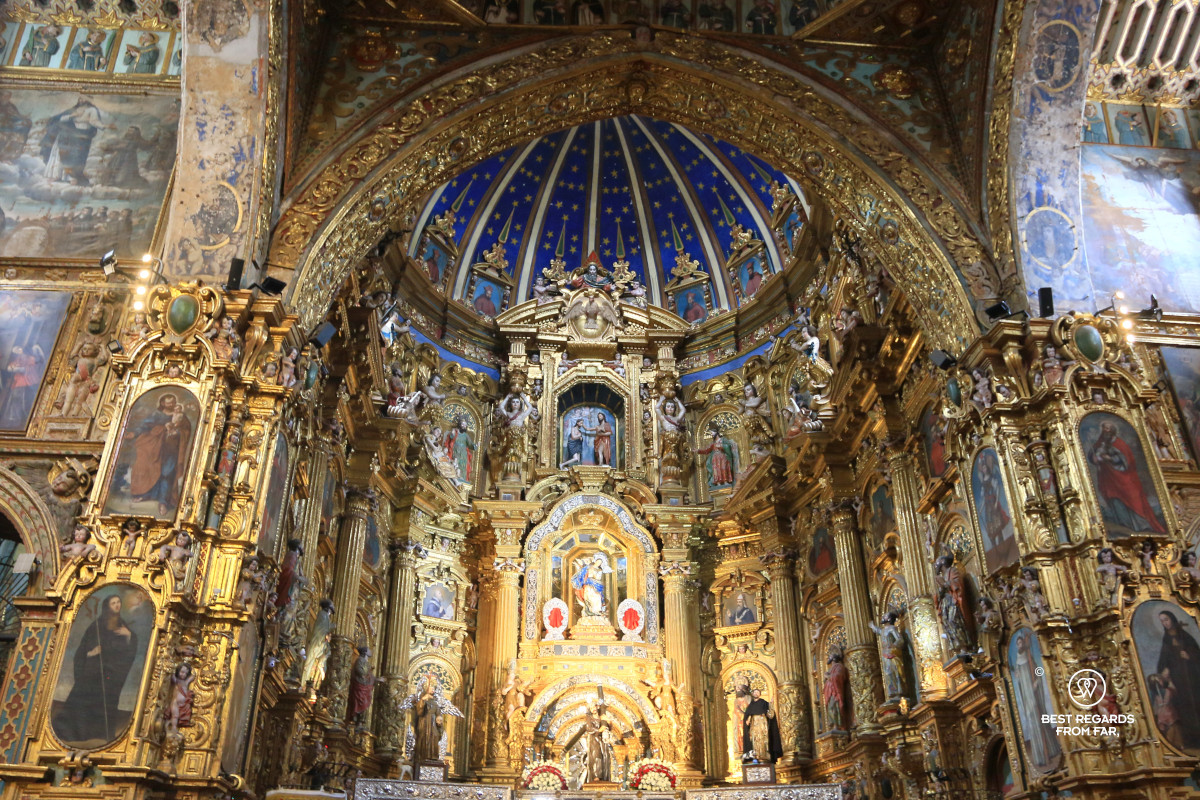 Inside the San Francisco Church in Quito.