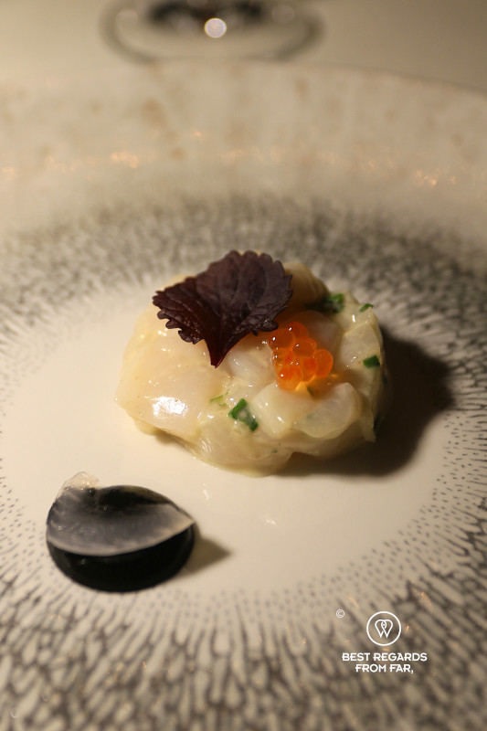 Sea scallop tartare at Le Clan in Old Quebec.