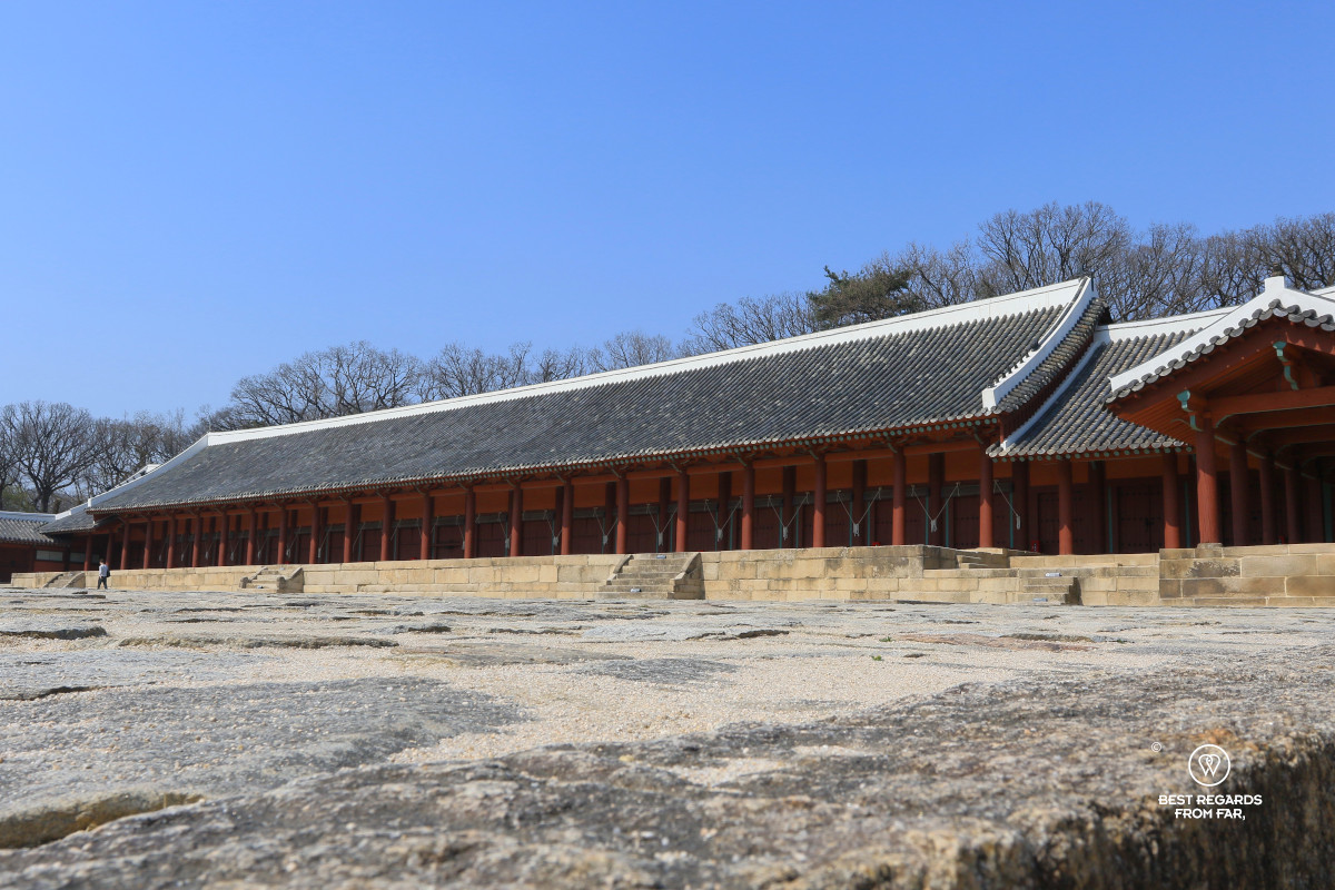 The 101-meter long Jeongjeon at the Jongmyo Shrine in Seoul.