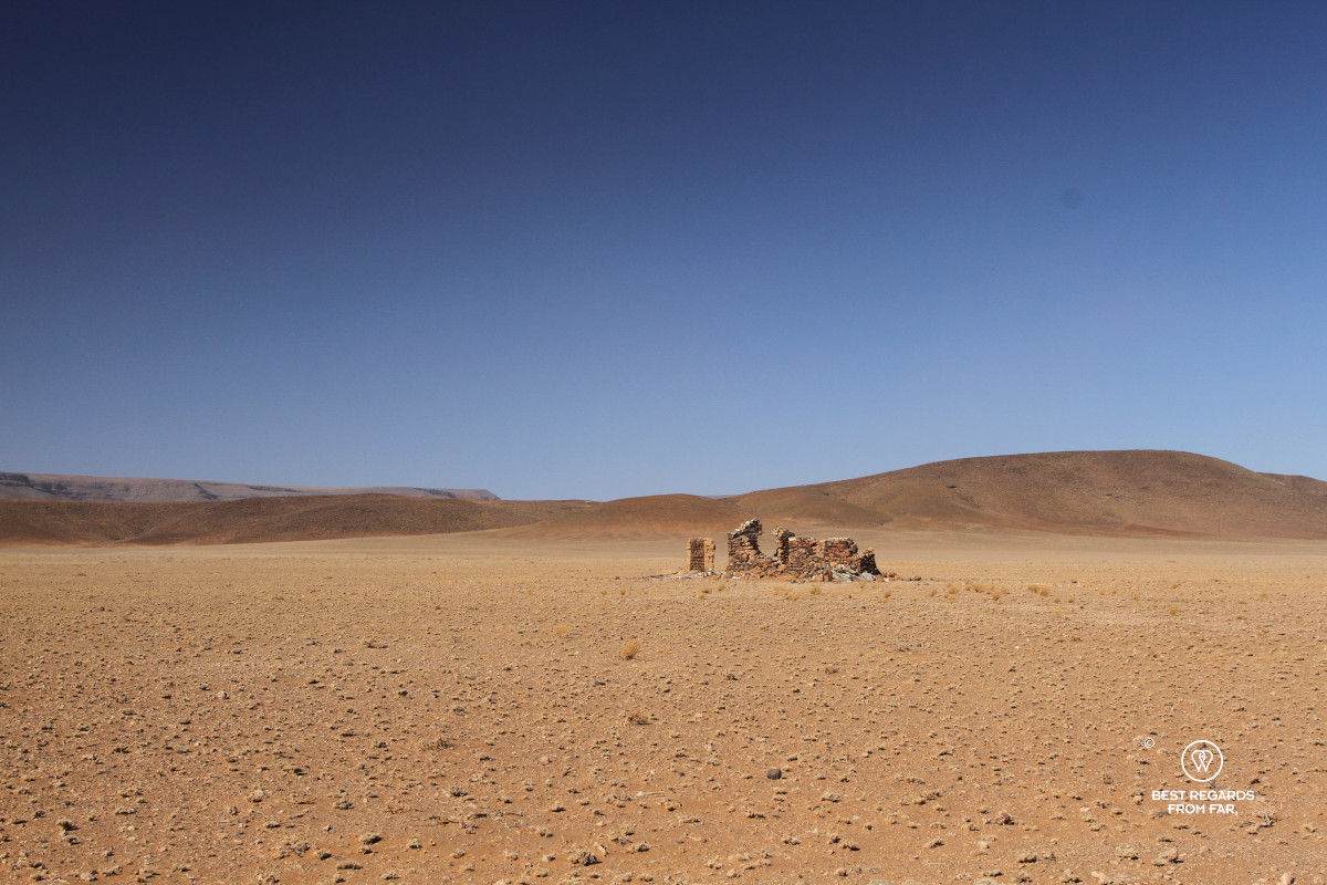 Ruin in a dry barren landscape.