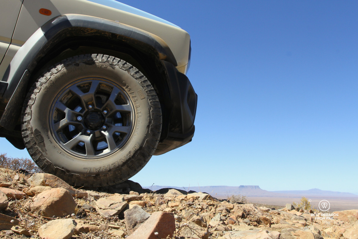 One of the many rocky parts that require full focus when driving the Tankwa Karoo.