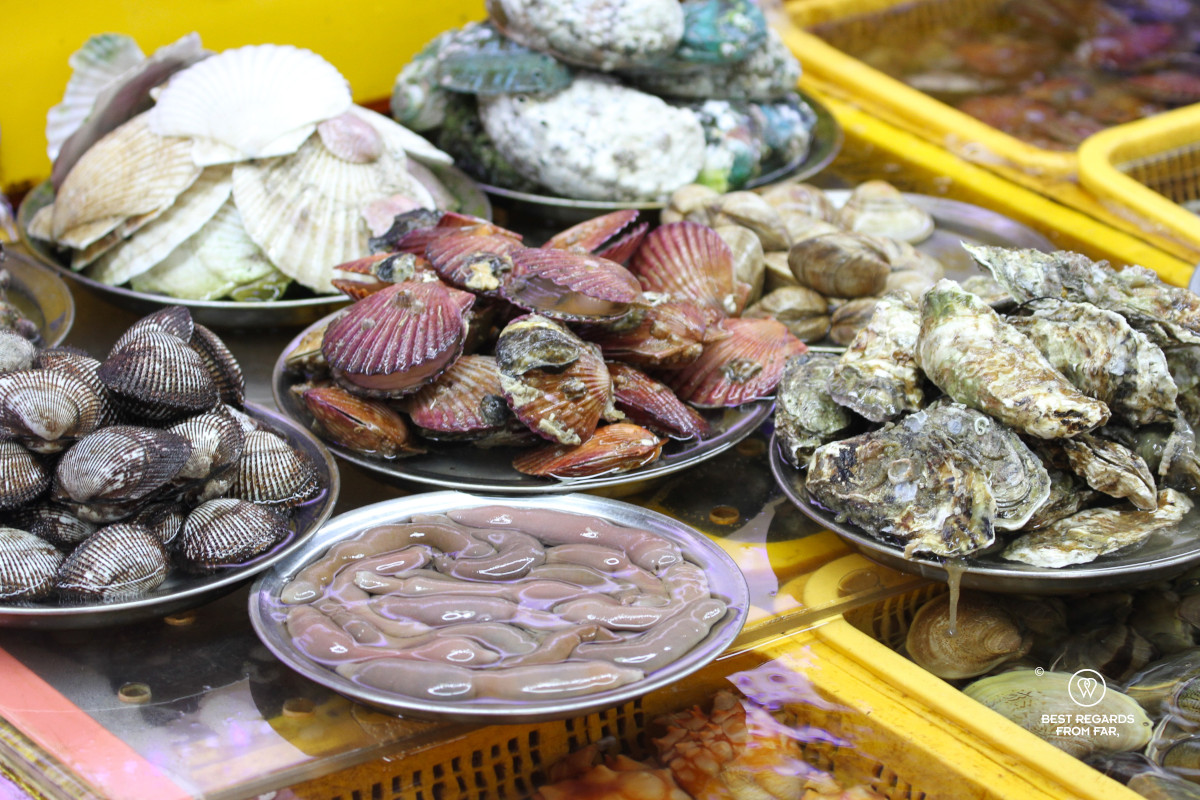 Seafood on the Busan Jagalchi market.