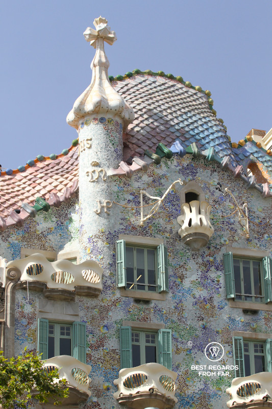 The joyful façade of Casa Batllo in Barcelona.