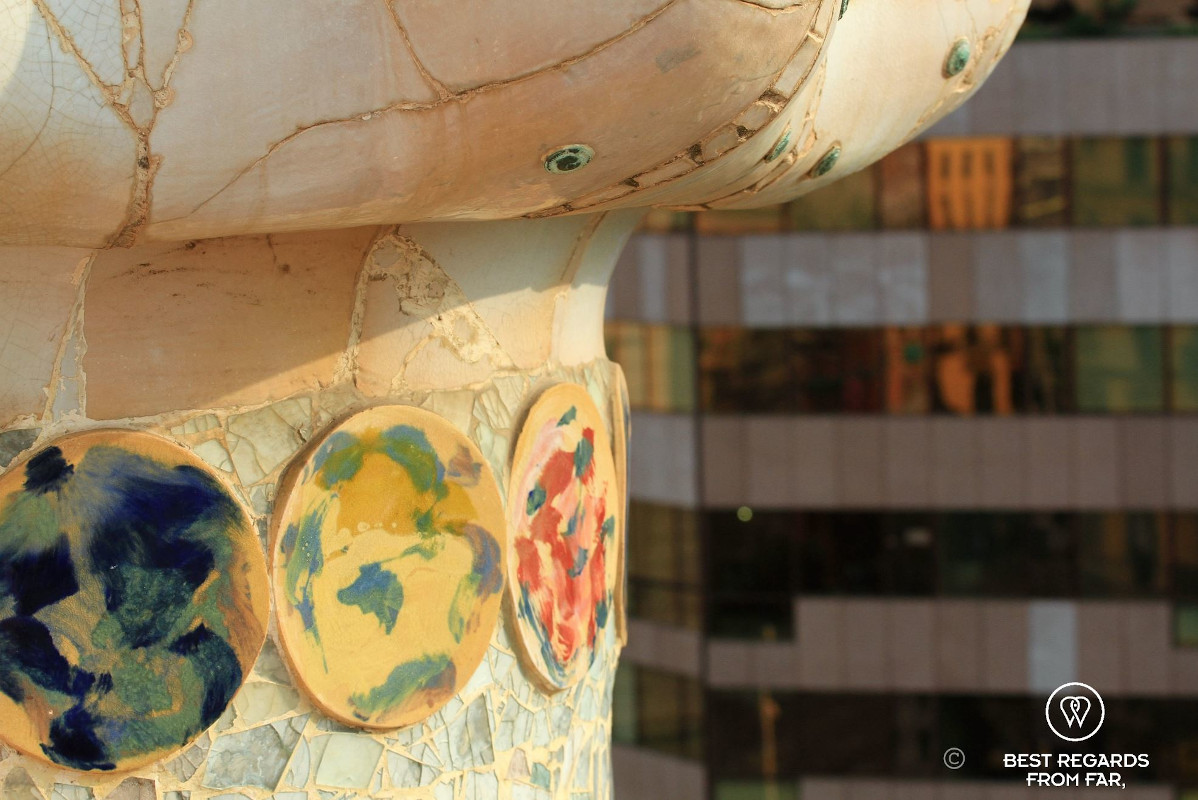 Detail of the trencadis of Casa Batllo.