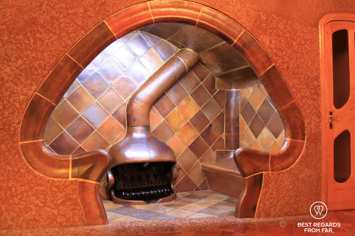 The mushroom fireplace in Casa Batllo.