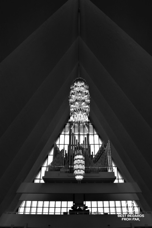 Inside the Arctic Cathedral, Tromso, Norway.