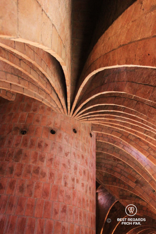 The brick attic of La Pedrera building in Barcelona.