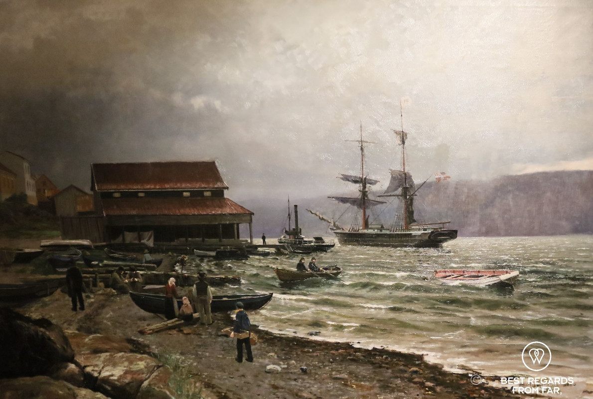 A painting of Drobak by Nils Hansteen (1886) at Norwegian Maritime Museum in Oslo.