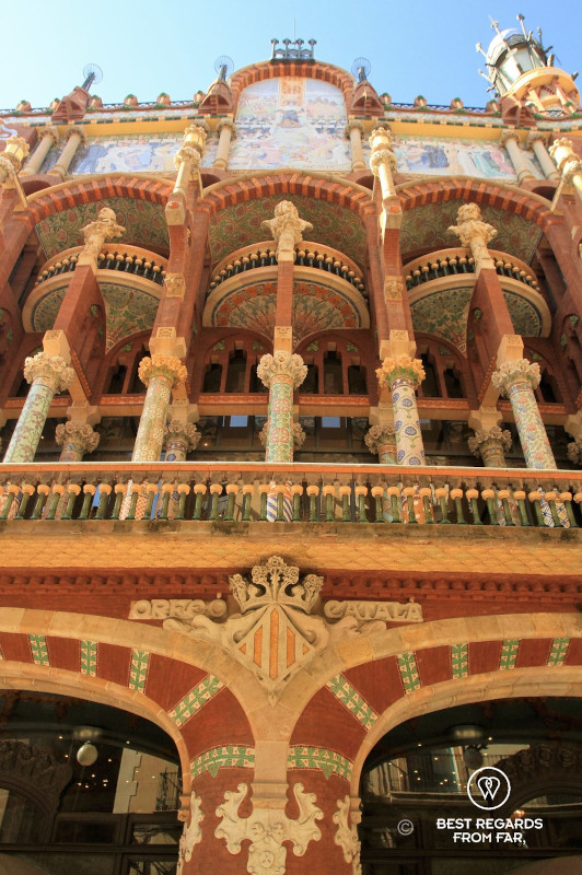 The façade of the Palau de la Musica Catalana in Barcelona.