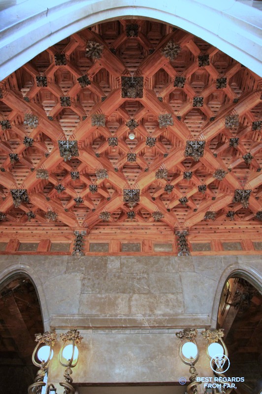 The wooden ceiling of Palau Güell.