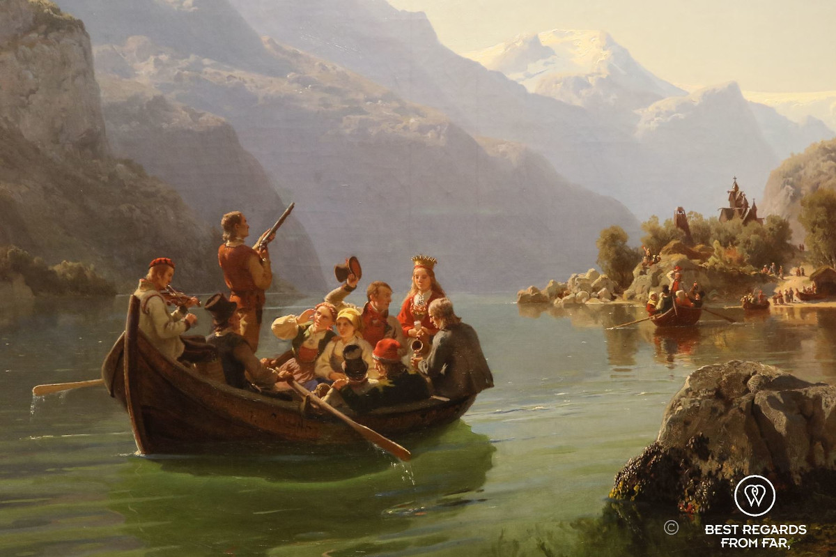 The Bridal procession on the Hardangerfjorj by Adolf Tideman and Hans Gude (1848), National Gallery, Oslo.