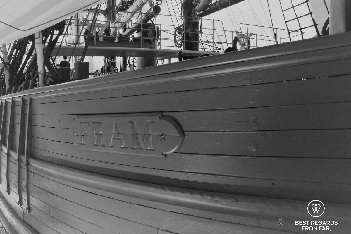 The original Fram ship at the Fram Museum in Oslo.