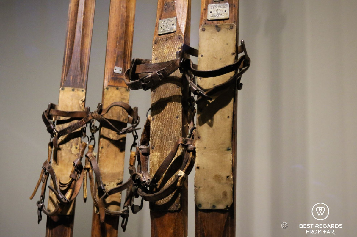 Skis used during the Amundsen's South Pole Expedition, The Holmenkollen Ski Museum.