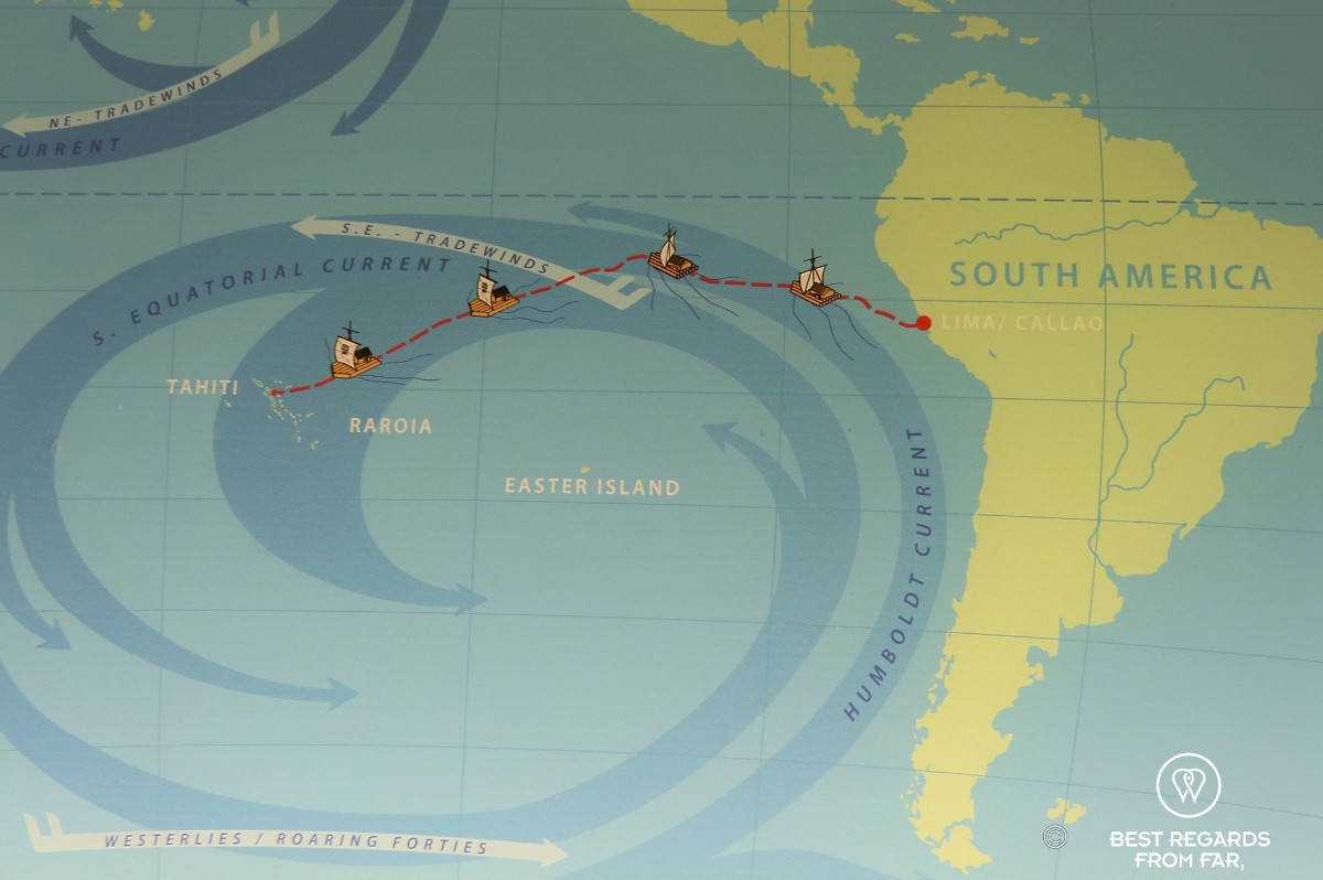 Map of the Kon Tiki expedition at the Museum in Oslo.