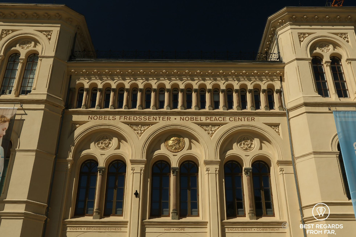 The façade of the Nobel Peace Centre in Oslo, Norway.