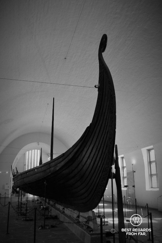 A thousand-year old Viking longship at the Viking Museum in Oslo.